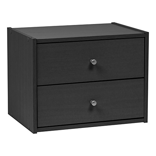 Product Cover IRIS USA, SBDR BLK, Modular Stacking Storage Box with Drawers, Black, 1 Pack