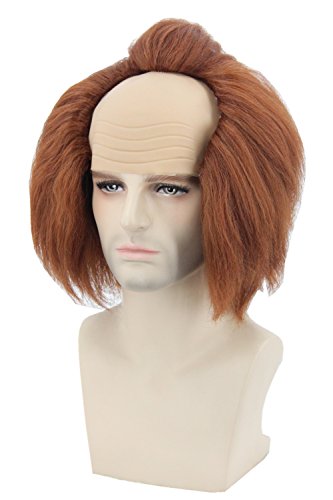 Product Cover Topcosplay Adults or Kids Halloween Costume Wigs Brown Bald Head Cosplay Wig