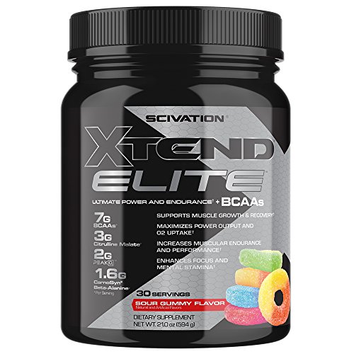 Product Cover XTEND Elite BCAA Powder Sour Gummy | Sugar Free Post Workout Muscle Recovery Drink with Amino Acids | 7g BCAAs for Men & Women| 30 Servings