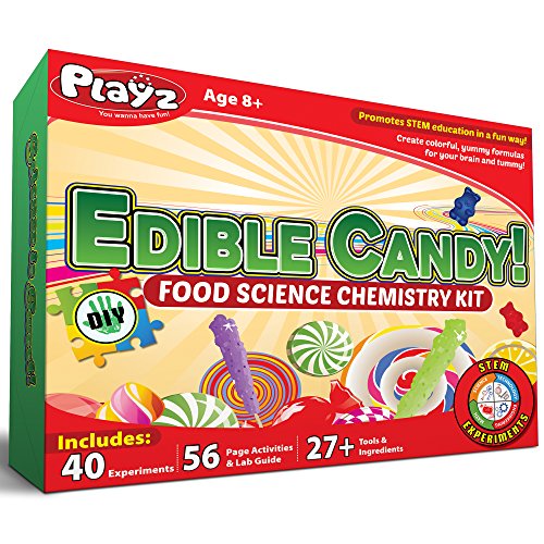 Product Cover Playz Edible Candy! Food Science STEM Chemistry Kit - 40+ DIY Make Your Own Chocolates and Candy Experiments for Boy, Girls, Teenagers, & Kids Ages 8, 9, 10, 11, 12, 13+ Years Old