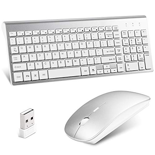 Product Cover Lucloud Wireless Keyboard and Mouse Combo,Ultra Slim with Mute Whispe-Quiet Keys for Laptop Notebook Mac PC Computer Windows OS Android (LC-TZ22-2)