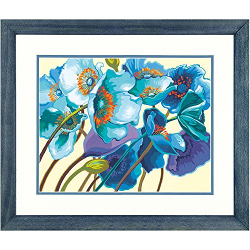 Product Cover Dimensions 73-91657 Blue Poppies Paint by Numbers for Adults, 14'' W x 11'' L
