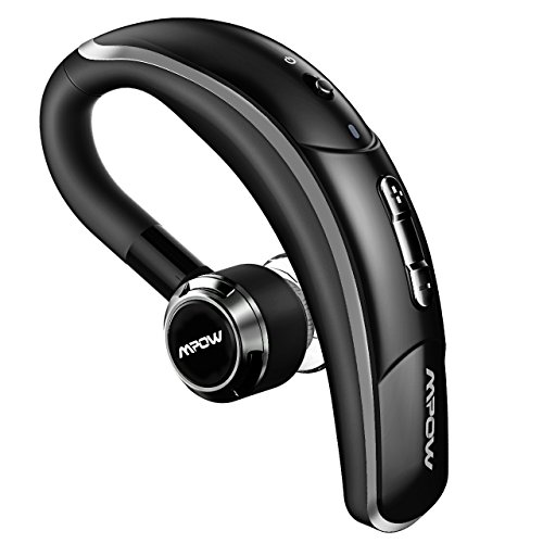 Product Cover Mpow Bluetooth Headset V4.1+ EDR, Bluetooth Earpiece 6-Hrs Playing Time w/ Mic Noise Insulation, Bluetooth Headset Single with Case Portable, Car Bluetooth Headset Mono for Smartphone - Black