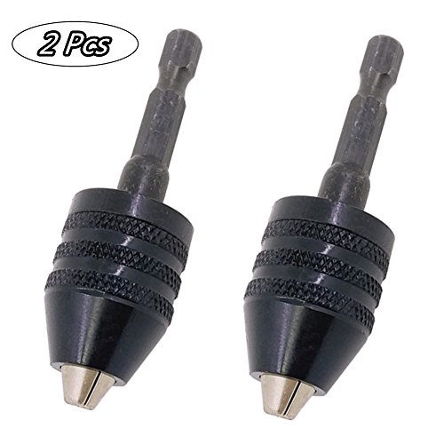 Product Cover 2Pcs Keyless Drill Chuck Conversion Tool,Adapter,1/4-Inch Hex Shank by Rekukos