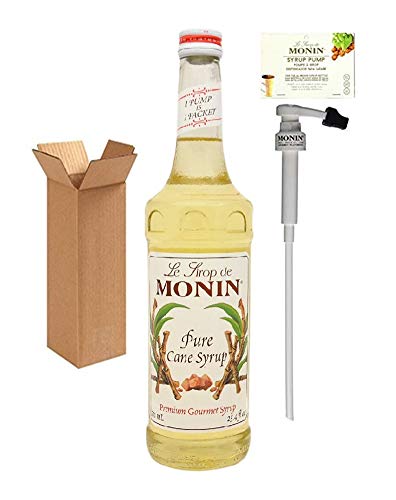 Product Cover Monin Pure Cane Syrup, 25.4-Ounce (750 ml) Glass Bottle with Monin BPA Free Pump. Boxed.
