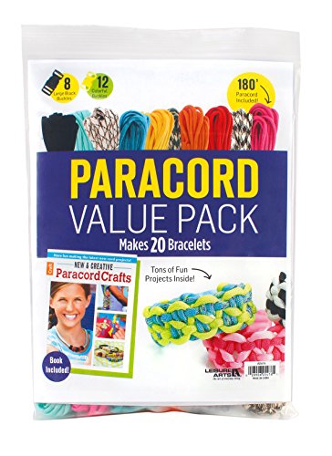 Product Cover Paracord Value Pack | Crafting | 10 Hanks of Paracord - 180 Ft total of Paracord, 20 Buckles, 1 Paracord Crafts Pattern Book - Paracord Kit Makes 20 Paracord Bracelets | Leisure Arts
