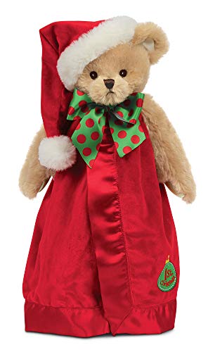 Product Cover Bearington Baby's 1st Christmas Santa Teddy Snuggler, Security Blanket, Lovey 15 inches