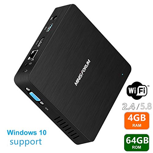 Product Cover Z83-F Mini PC, Intel Atom x5-Z8350 Processor 4GB/64GB 1000Mbps LAN 2.4/5.8G Dual Band WiFi BT 4.0 with HDMI and VGA Ports, Fanless Computer