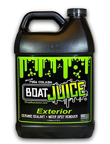 Product Cover Boat Juice - Exterior Cleaner - Ceramic SiO2 Sealant - Water Spot Remover - Gloss Enhancer - Pina Colada Scent - 1 Gallon Jug