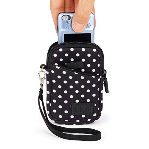Product Cover USA GEAR Small Camera Case for Compact Digital Cameras - Compatible with Canon PowerShot, Canon Ivy, Nikon Coolpix A300, Sony Cybershot DSC-W830 and More - Fits 4.5 Inch Cameras - Polka Dot