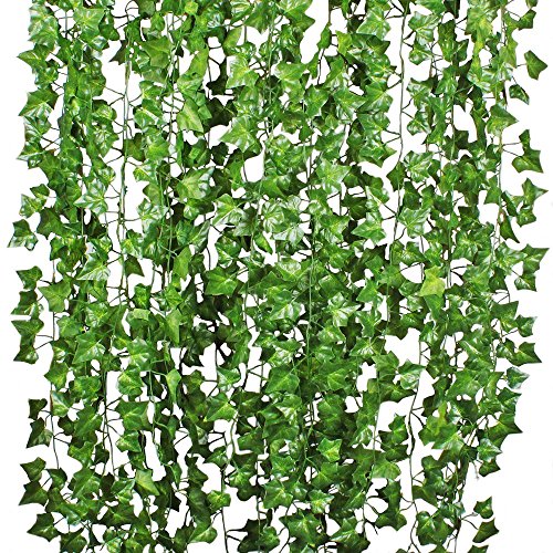 Product Cover Artiflr 84Feet 12 Strands Artificial Flowers Greenery Fake Hanging Vine Plants Leaf Garland Hanging for Wedding Party Garden Outdoor Office Wall Decoration