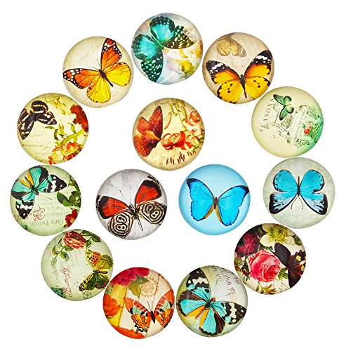 Product Cover 14pcs Butterfly Refrigerator Magnets Beautiful Fridge Photo Decorative Glass Popular Funny Office Cabinets Whiteboards Best Housewarming Gift (butterfly)