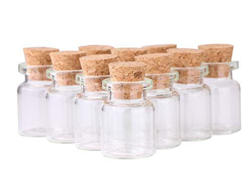 Product Cover MaxMau Small Bottles with Corks,5 Milliliter 100 Packs Tiny Vials Mini Cork Stopper Clear Jars for DIY Art Crafts Projects Party Decoration Wedding Favors