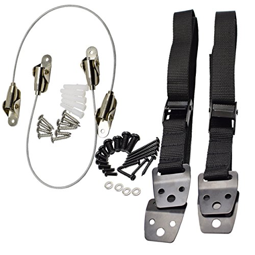 Product Cover MOT Global Baby Safety Anti-Tip TV Straps + Steel Furniture Anchor Kit (Mounting Hardware Included)