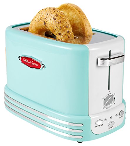 Product Cover Nostalgia RTOS200AQ New and Improved Retro Wide 2-Slice Toaster Perfect For Bread, English Muffins, Bagels, 5 Browning Levels, With Crumb Tray & Cord Storage - Aqua