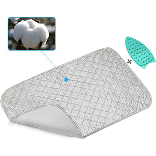 Product Cover Ironing Mat, Portable Travel Ironing Blanket, Thickened Heat Resistant Ironing Pad Cover for Washer, Dryer, Table Top, Countertop, Small Ironing Board, Gift Silicone Iron Rest Pad (19×33 inches)