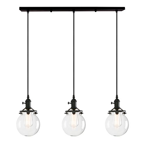 Product Cover Permo Vintage Rustic Industrial 3-Lights Kitchen Island Chandelier Triple 3 Heads Pendant Hanging Ceiling Lighting Fixture with Mini 5.9