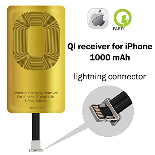 Product Cover QI Receiver for IPhone 5-5c- SE- 6-6 Plus- 7-7 Plus- YTech IPhone Wireless Receiver- QI Receiver- Charging Receiver - QI Wireless Receiver IPhone- QI Receiver