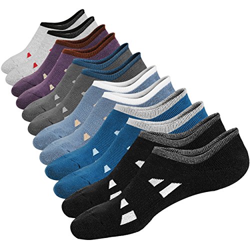 Product Cover M&Z Mens No Show Low Cut Athletic Reinforced Cushioned Cotton Non-Slip Socks 6Pack