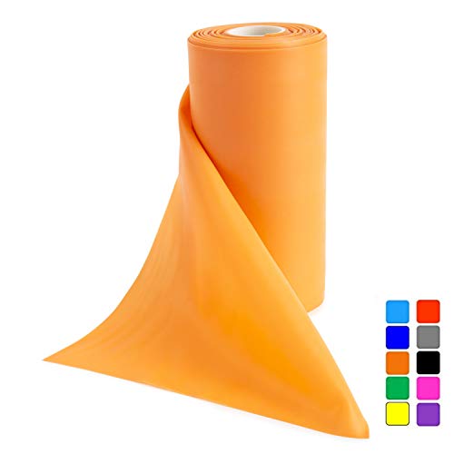 Product Cover Super Exercise Band Orange Light+ Strength Latex Free Resistance Band Material in 16 Yard (50 ft.) Bulk Rolls. Home Gym Training for Physical Therapy, Pilates, Stretching, and Yoga Workouts.