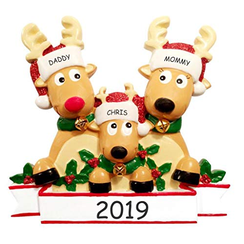 Product Cover DIBSIES Personalization Station Personalized Cozy Reindeer Family Christmas Ornament (Reindeer Family of 3)