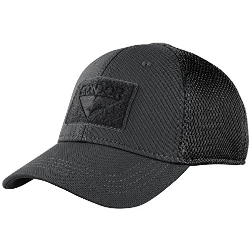 Product Cover Condor Flex Mesh Cap (BLACK), Breathable Fitted Tactical Operator Hat (L/XL)