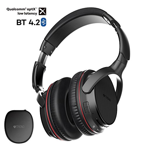 Product Cover TROND Bluetooth V4.2 Headphones Wireless with Mic Over Ear, Lightweight, 30H Playtime, APTX Low Latency, LED Codec Indicator, for PC/Cell Phones/TV (Bluetooth Transmitter NOT Included)