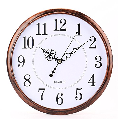 Product Cover Bekith 12 inch Retro Clock Non Ticking Silent Quality Quartz Decorative Home/Office/School Wall Clock