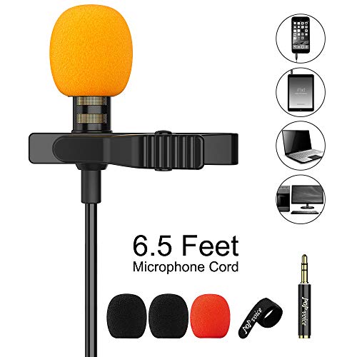 Product Cover PoP voice Upgraded Lavalier Lapel Microphone, Omnidirectional Condenser Mic for Apple iPhone iPad Mac Android Smartphones, YouTube, Interview, Studio, Video, Recording,Noise Cancelling Mic
