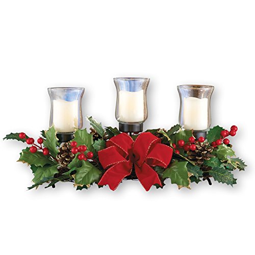 Product Cover Collections Etc Holly Candle Holder Christmas Centerpiece