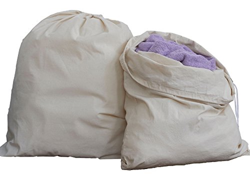 Product Cover HomeLabels Cotton Laundry Bag - 2 Pack, Natural, 30