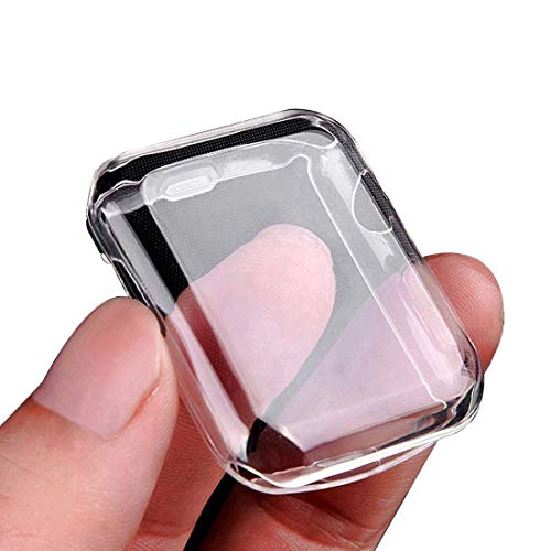 Product Cover Julk Series 3 38mm Case for Apple Watch Screen Protector, iWatch Overall Protective Case TPU HD Clear Ultra-Thin Cover for Apple Watch Series 3 (38mm)(2-Pack)