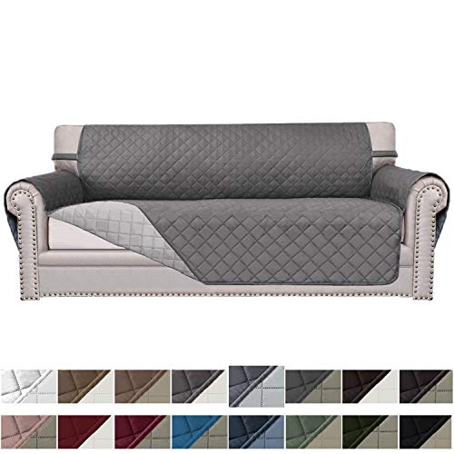 Product Cover Easy-Going Sofa Slipcover Reversible Sofa Cover Furniture Protector Couch Cover Elastic Straps Pets Kids Children Dog Cat(Sofa, Gray/Light Gray)