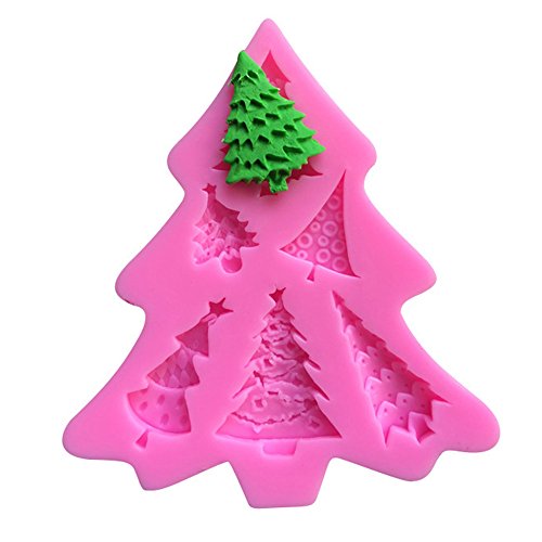 Product Cover Efivs Arts 6 Christmas Trees Silicone Molds Fondant Mold Sugar Craft Tools and Gum Paste Mold Cake Decoration Tool