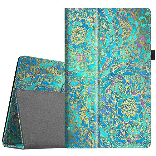 Product Cover Fintie Folio Case for All-New Amazon Fire HD 10 Tablet (Compatible with 7th and 9th Generations, 2017 and 2019 Releases) - Premium PU Leather Slim Fit Stand Cover with Auto Wake/Sleep, Shades of Blue