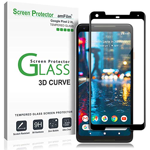 Product Cover amFilm Glass Screen Protector for Google Pixel 2 XL, Tempered Glass, 3D Curved