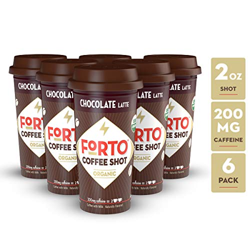 Product Cover FORTO Coffee Shots - 200mg Caffeine, Chocolate Latte, Ready-to-Drink on the go, High Energy Cold Brew Coffee - Fast Coffee Energy Boost, Pack of 6