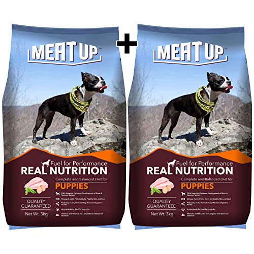 Product Cover Meat Up Puppy Dog Food, 3 kg (Buy 1 Get 1 Free)