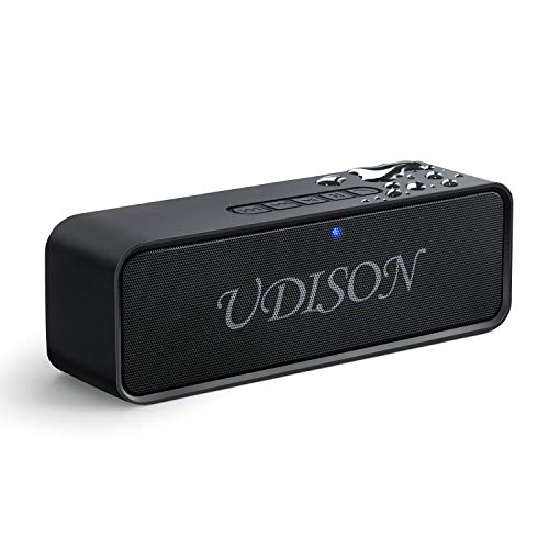 Product Cover UDISON Portable Bluetooth Speaker, Wireless Louder Speakers V4.2 with Stereo Sound and Bass, Built-in Mic, Handsfree, 12 Hour Playtime, IP65 Waterproof, Aux/TF/USB Feature