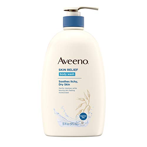 Product Cover Aveeno Skin Relief Fragrance-Free Body Wash with Oat to Soothe Dry Itchy Skin, Gentle, Soap-Free & Dye-Free for Sensitive Skin, 33 fl. oz