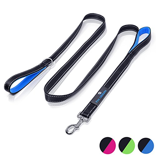 Product Cover Paw Lifestyles Heavy Duty Dog Leash - 2 Handles - Padded Traffic Handle for Extra Control, 7ft Long - Perfect Leashes for Medium to Large Dogs