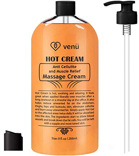 Product Cover Anti Cellulite cream Hot Cream, Muscle Massager Gel, Muscle Relaxant & Pain Relief Cream, Firms Skin Treatment - Tightens Skin, Soothes, Relaxes, 9OZ (Hotcream)