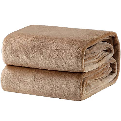 Product Cover Bedsure Fleece Blanket Twin Size Taupe Lightweight Blanket Super Soft Cozy Beige Blanket