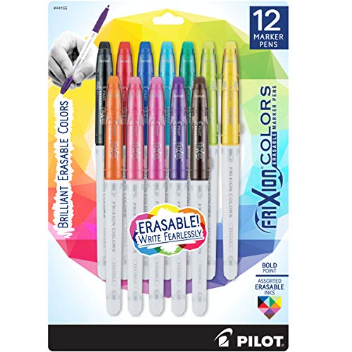 Product Cover PILOT FriXion Colors Erasable Marker Pens, Bold Point, Assorted Color Inks, 12 Count (44155)