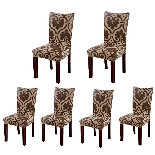 Product Cover Jiuhong Stretch Removable Washable Short Dining Chair Protector Cover Slipcover (6, Style 04)
