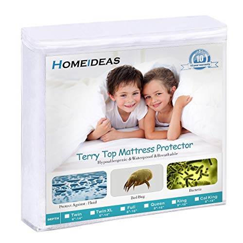 Product Cover HOMEIDEAS Premium Waterproof Mattress Protector, Breathable & Quiet Mattress Cover, Fitted 14
