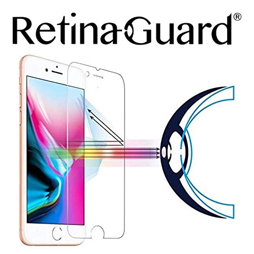 Product Cover RetinaGuard iPhone 8 Anti Blue Light Tempered Glass Screen Protector (Transparent), SGS and Intertek Tested, Blocks Excessive Harmful Blue Light, Reduce Eye Fatigue and Eye Strain