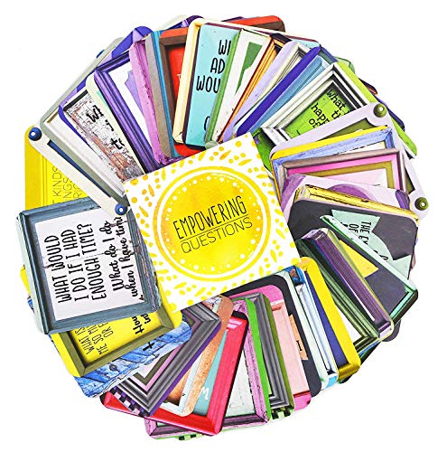 Product Cover Sunny Present Empowering Questions Cards - 52 Cards for Mindfulness & Meditation, Writing, or Any Other Empowering Process - The Original Deck