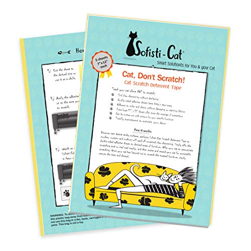 Product Cover Cat Scratching Deterrent Tape, Scratch Control Aid | Double Sided Cat Training Sticky Tape | Biggest on The Market, 5 XL Sheets 12