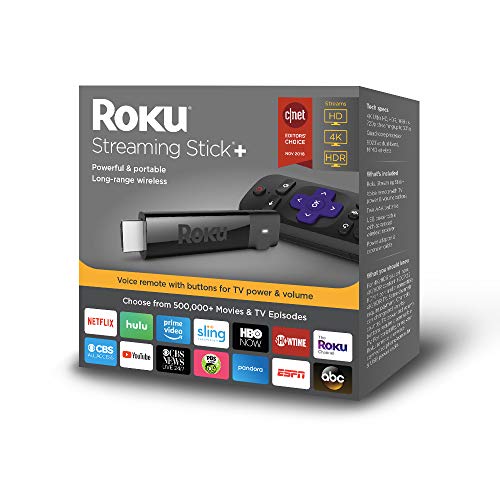 Product Cover Roku Streaming Stick+ | HD/4K/HDR Streaming Device with Long-range Wireless and Voice Remote with TV Power and Volume